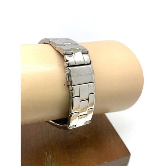 Michael Kors Women's Watch MKO-1050 Quartz Rose Dial Silver Stainless Steel 38mm - Picture 9 of 13